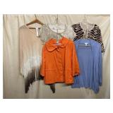 CHICOS ASSORTED TOPS, CARDIGANS, AND JACKET,