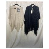 ASTER BEIGE CROCHET PONCHO, YOUNG USA BLACK