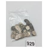 US ROOSEVELT DIMES, MIXED DATES, CIRCULATED, IN