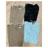 GEORGE FLAT FRONT SHORTS, SYNTHETIC MATERIAL,