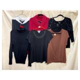 ASSORTED LADIES TOPS AND SWEATERS, INCL FADED