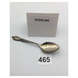 STERLING SILVER SPOON, ORNATE HANDLE, STAMPED