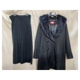 MERONA QUILTED COAT W/ FAUX FUR COLLAR, WHITE