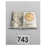 US MINT 2000 SACAGAWEA DOLLAR, GOLD-TONE, IN