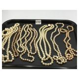 ASSORTED FAUX PEARL NECKLACES, MULTI-STRAND,