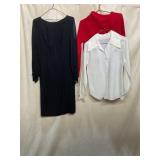 BLACK DRESS W/ SHEER SLEEVES, KATE COLLINS RED