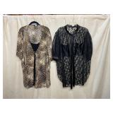 TWO WOMENS CARDIGANS, STUDIO 1940 ANIMAL PRINT