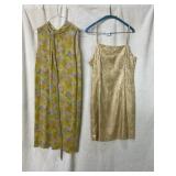 GOLDWORM ITALIAN METALLIC FLORAL DRESS, TINA