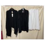 ASSORTED APPAREL, INCLUDES CHICOS BLACK FRINGE