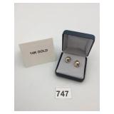 14K GOLD TWO-TONE INTERLOCKING HOOP EARRINGS,