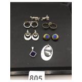METAL, COSTUME JEWELRY, EARRINGS, PENDANTS,