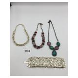 METAL, COSTUME JEWELRY, NECKLACES, BRACELET,