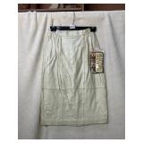 BRAEFAIR LEATHER SKIRT, CHAMPAGNE METALLIC