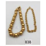 ANNE KLEIN NECKLACES, MATTE GOLD-TONE BEADED