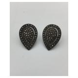 STERLING SILVER MARCASITE EARRINGS, TEARDROP