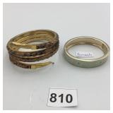 FORNASH HINGED ENAMEL BANGLE W/ HORSEBIT MOTIF,