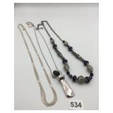 METAL NECKLACES, MULTI-STRAND CHAIN, PENDANT