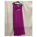 ALLURE BRIDALS BRIDESMAIDS GOWN, MAGENTA CHIFFON,