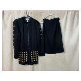NICOLE STUDIO NEW YORK, BLACK TWO-PIECE SUIT,