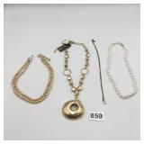 COSTUME JEWELRY NECKLACES, FAUX PEARL STRANDS,