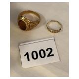 HJ 10K GOLD HIGH SCHOOL RING MISSING STONE, 10K