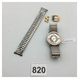 GUESS QUARTZ WATCH, STAINLESS STEEL CASE,