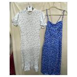 ORDERPLUS DRESSES, WHITE FLORAL SMOCKED PUFF