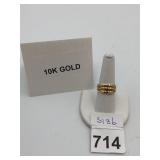 10K GOLD BAND, TRIPLE-ROW DESIGN, POLISHED