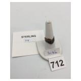 STERLING SILVER AND 14K GOLD RING, ABSTRACT