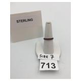 STERLING SILVER ETERNITY BAND, PINK STONES,