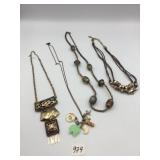 METAL-TONE NECKLACES, MIXED MEDIA, BEADED, CHARM,