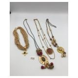 CAROLEE MULTI-STRAND BEADED NECKLACE W/ CROSS