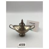 STERLING SILVER ALADDIN LAMP, ENGRAVED W.M.