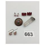 METAL-TONE EARRINGS, RHINESTONE ACCENTS, ENAMEL