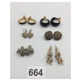 METAL-TONE CLIP-ON EARRINGS, RHINESTONE,