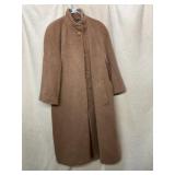 LONDON FOG MOHAIR BLEND COAT, TAN, BUTTON FRONT,