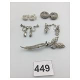 MONET BRAND SILVER-TONE METAL COSTUME JEWELRY,