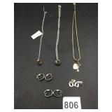 METAL, COSTUME JEWELRY, NECKLACES, EARRINGS, KEY