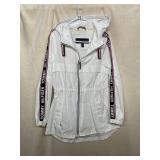 TOMMY HILFIGER WHITE WINDBREAKER, HOODED, ZIP