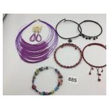 ASSORTED BEADED NECKLACES, CHOKERS, MULTI-STRAND