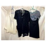 ALFRED DUNNER BEADED BOW CARDIGAN, MADALANA MESH