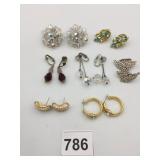 METAL-TONE EARRING ASSORTMENT, CRYSTAL CLUSTERS,