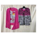TUZZI PINK CARDIGAN W/ GRAPHIC TANK, STIZZOLI