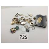 ASSORTED COSTUME JEWELRY PARTS, INCLUDES