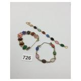 GOLD-TONE METAL BRACELETS, MULTICOLOR CARVED