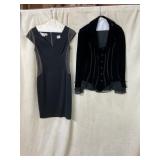 MAGGY LONDON BLACK SHEATH DRESS W/ MESH SIDE
