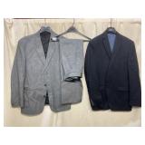 CLAIBORNE COTTON BLAZER, 42, GREY, CALVIN KLEIN