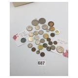 ASSORTED US AND FOREIGN COINS, TOKENS, AND