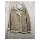 LEARSI GENUINE LEATHER JACKET, TAN SUEDE SHELL,