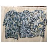 BURMA BIBAS COTTON SHIRTS, TROPICAL MOTIF, BUTTON